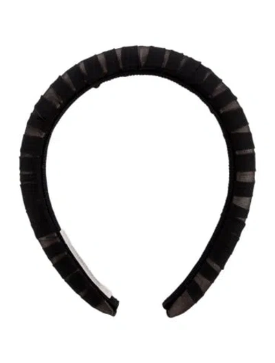 Pre-owned Jennifer Behr Pleated Headband In Black
