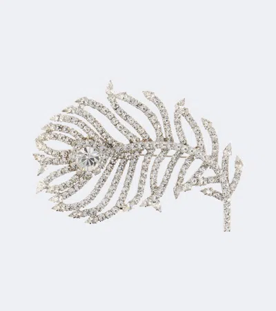 Jennifer Behr Pluma Embellished Brooch In Transparent