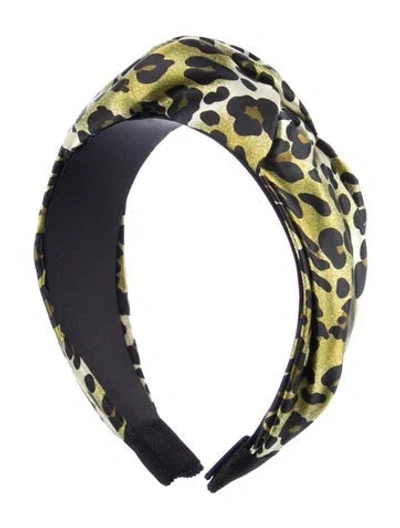 Pre-owned Jennifer Behr Printed Knotted Headband In Green