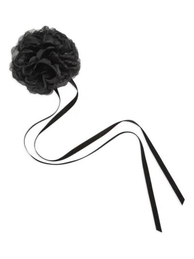 Jennifer Behr Rian Ribbon Necklace In Black