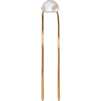 Jennifer Behr Rita Pearl-embellished Hair Pin In Gold