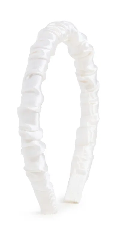 Jennifer Behr Rory Headband In Silk Satin Cream