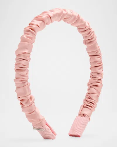 Jennifer Behr Rory Ruched Satin Headband In Purple