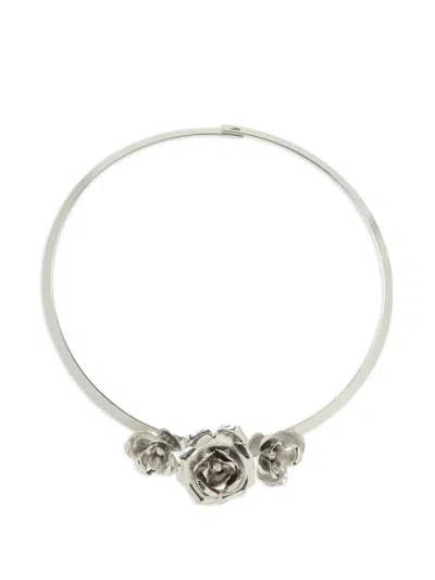 Jennifer Behr Rosalba Floral Collar Necklace In Metallic