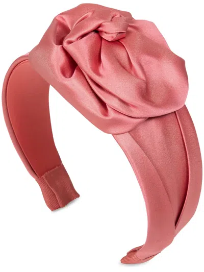 Jennifer Behr Rosalina Floral-appliquéd Silk Headband In Pink