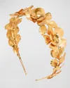 Jennifer Behr Rowena Floral Headband In Gold