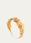 Jennifer Behr Rowena Floral Headband In Gold