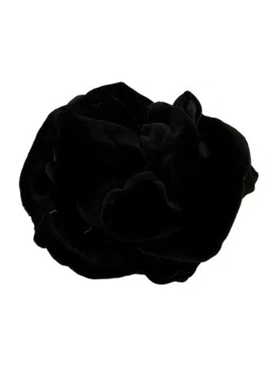 Pre-owned Jennifer Behr Ruched Velvet Claw Clip Accessory In Black