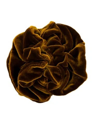 Pre-owned Jennifer Behr Ruched Velvet Claw Clip Accessory In Gold