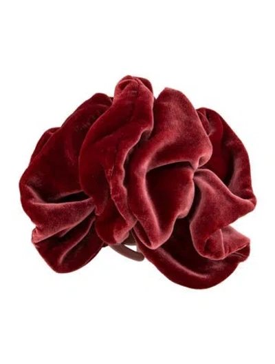 Pre-owned Jennifer Behr Ruched Velvet Claw Clip In Pink