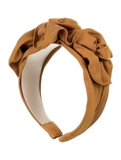 Pre-owned Jennifer Behr Ruffled Grosgrain Headband In Neutral
