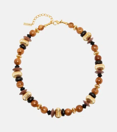 Jennifer Behr Rumi Beaded Necklace In Brown