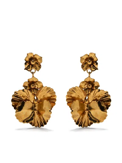 Jennifer Behr Samara Textured Drop Earrings In Gold