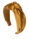 Jennifer Behr Samaya Hammered Silk Headband In Yellow