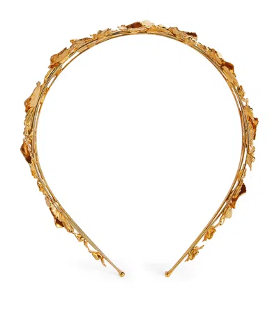 Jennifer Behr Sariyah Floral-embellished Headband In Gold
