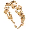 Jennifer Behr Sariyah 14k Flower Metal Headband In Gold