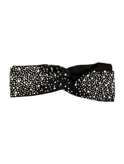 Pre-owned Jennifer Behr Satin Beaded Headband W/tags In Black