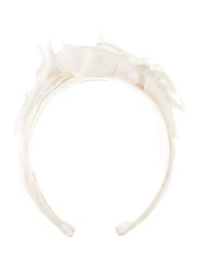 Pre-owned Jennifer Behr Satin Headband In White