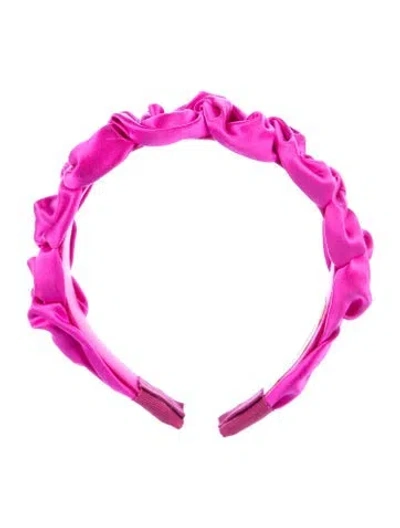 Pre-owned Jennifer Behr Satin Patterned Headband In Pink