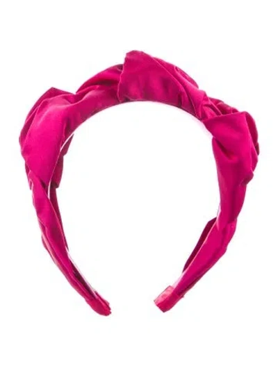Pre-owned Jennifer Behr Satin Ruffle Headband In Pink