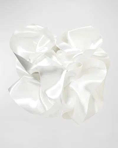 Jennifer Behr Ruffled Silk-satin Claw Clip In White