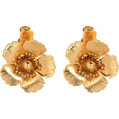 Jennifer Behr Set Of 2 Collette Flower Barrettes In Gold