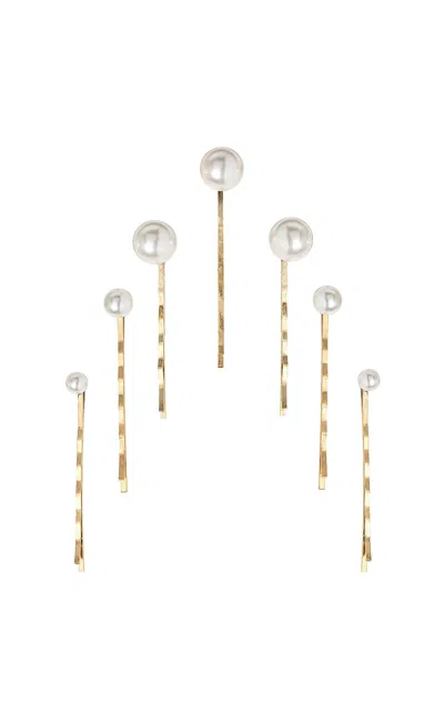 JENNIFER BEHR SET-OF-SEVEN PEARL HAIRPINS
