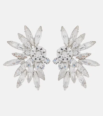 Jennifer Behr Shanti Floral Crystal-embellished Earrings In White