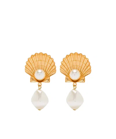 Jennifer Behr Shell-pearl Earrings In Gold