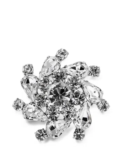 Jennifer Behr Shereen Crystal-embellished Brooch In Silver