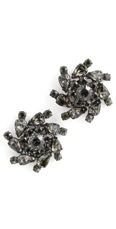 Jennifer Behr Shereen Stud Earrings Black Diamond