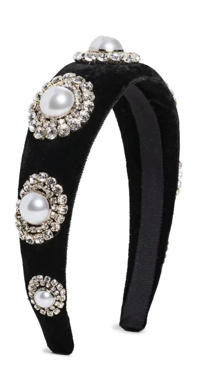 Jennifer Behr Sidney Headband Black/pearl