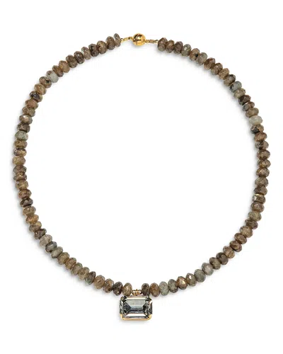Jennifer Behr Sidonie Crystal Gemstone Beaded Pendant Necklace, 17.5 In Brown