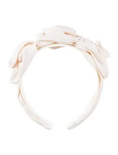 Pre-owned Jennifer Behr Silk Headband In White