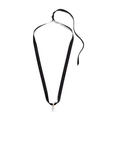 Jennifer Behr Martina Silk-satin Pearl Choker In Black