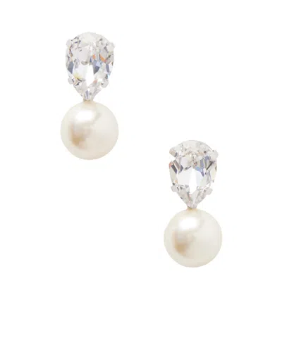 Jennifer Behr Cimone Silver-tone Crystal Earrings In Red
