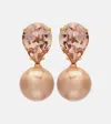 Jennifer Behr Simone Crystal-embellished Pearl Earrings In Gold