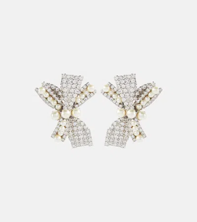 Jennifer Behr Simone Swarovski Crystal And Faux Pearl Earrings In Multicoloured