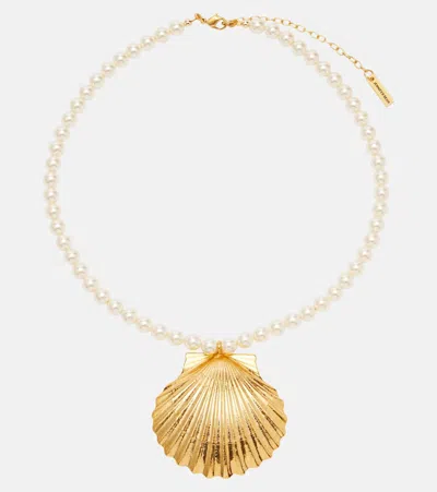 Jennifer Behr Siren Faux Pearl Gold-plated Necklace In White