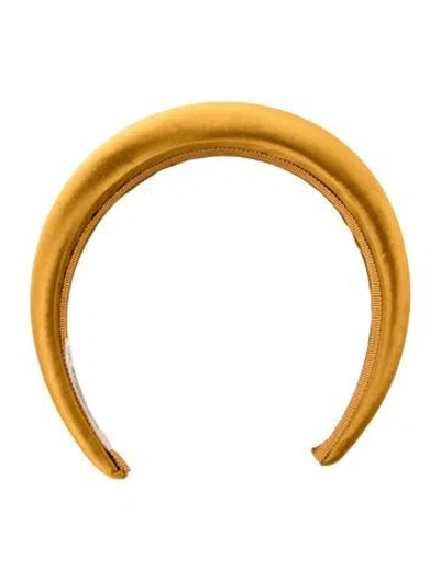 Pre-owned Jennifer Behr Sleek Satin Headband In Yellow