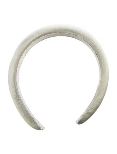 Pre-owned Jennifer Behr Solid Satin Headband In Green