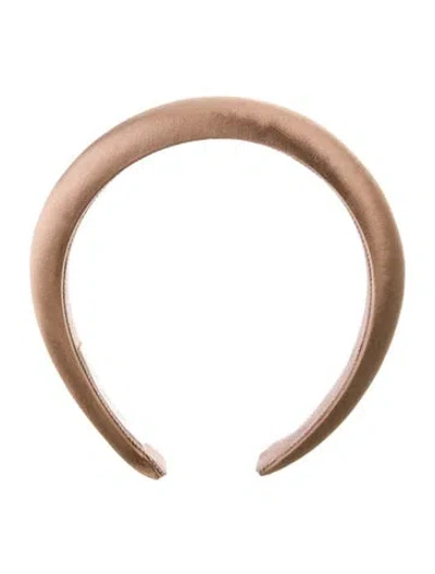 Pre-owned Jennifer Behr Solid Satin Headband In Neutral