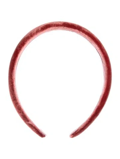 Pre-owned Jennifer Behr Solid Velvet Headband In Pink