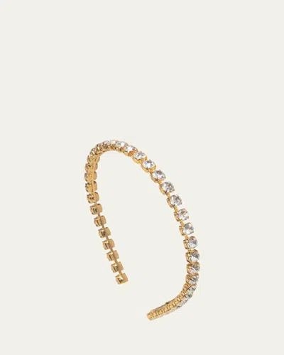 Jennifer Behr Sophie Crystal Skinny Headband In Gold