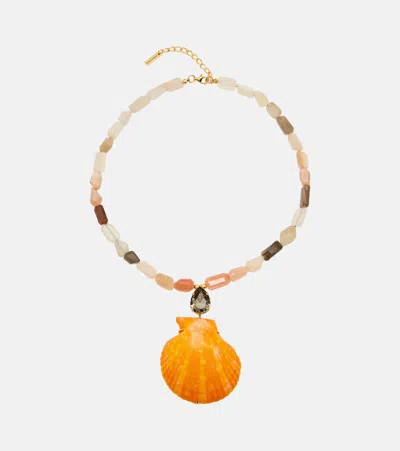 Jennifer Behr Syrena Embellished Pendant Necklace In Gold