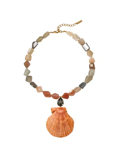 Jennifer Behr Syrena Embellished Pendant Necklace In Gold