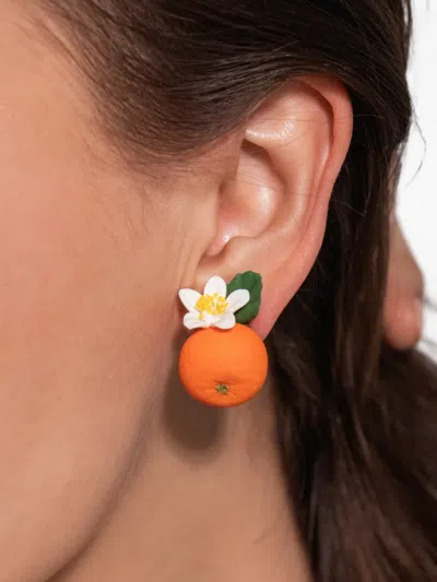 Jennifer Behr Tangelo Earrings In Orange