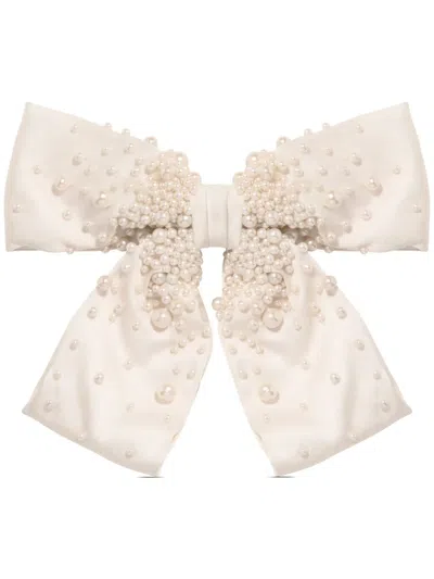 Jennifer Behr Taryn Bow Hair Pin In Pearl
