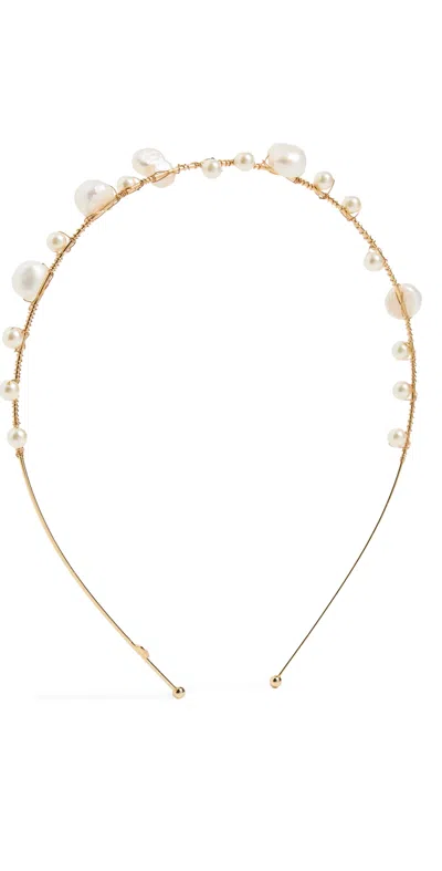 Jennifer Behr Tasha Headband Pearl In White