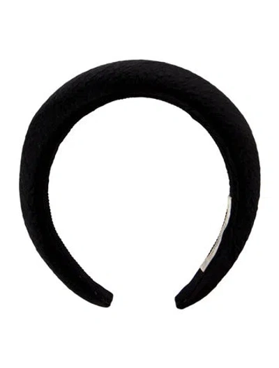 Pre-owned Jennifer Behr Textured Satin Headband In Black